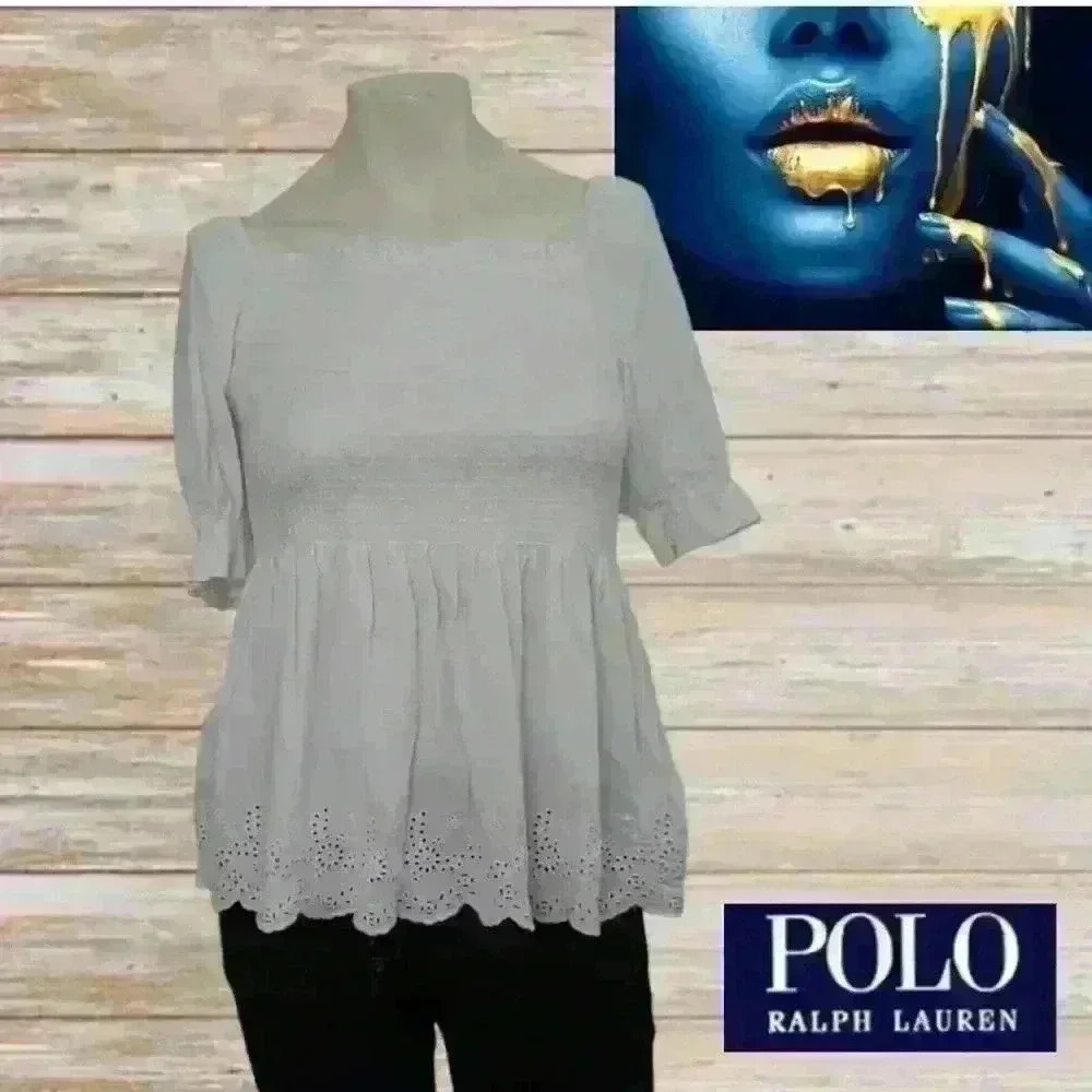 Polo Ralph Lauren Women's Shirt Medium Twisted Off The Shoulder Top Size XL (16)